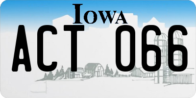 IA license plate ACT066