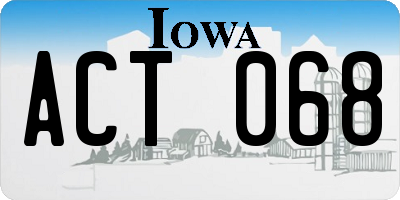 IA license plate ACT068