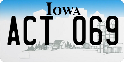 IA license plate ACT069