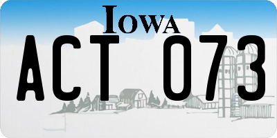 IA license plate ACT073