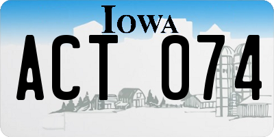 IA license plate ACT074