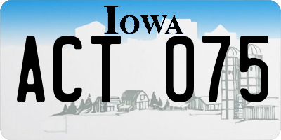 IA license plate ACT075