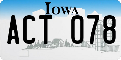 IA license plate ACT078