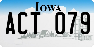 IA license plate ACT079