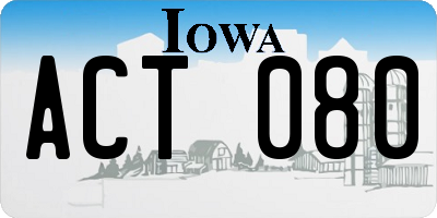 IA license plate ACT080