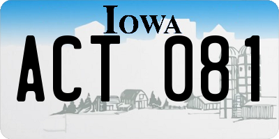 IA license plate ACT081