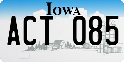 IA license plate ACT085
