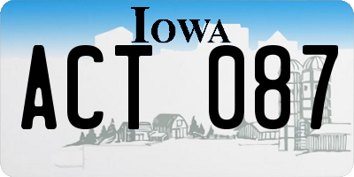 IA license plate ACT087