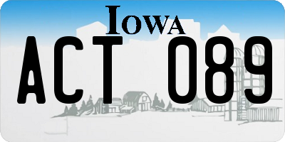 IA license plate ACT089