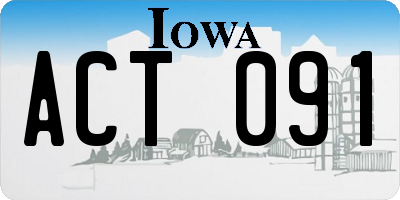 IA license plate ACT091