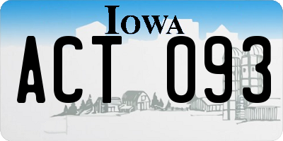 IA license plate ACT093