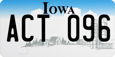 IA license plate ACT096
