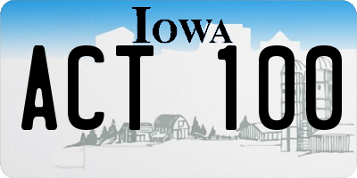 IA license plate ACT100