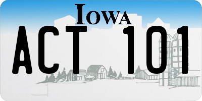 IA license plate ACT101