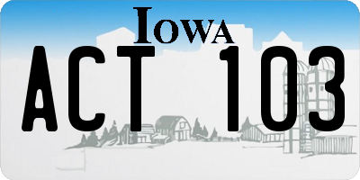 IA license plate ACT103