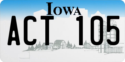 IA license plate ACT105