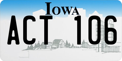 IA license plate ACT106