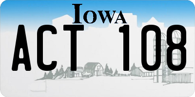 IA license plate ACT108