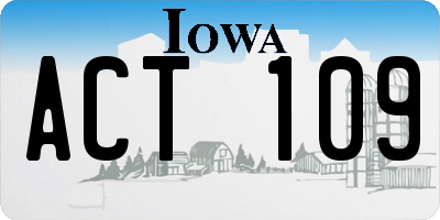 IA license plate ACT109