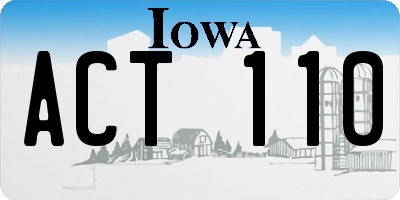 IA license plate ACT110