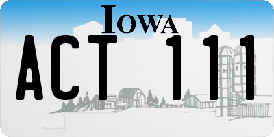 IA license plate ACT111