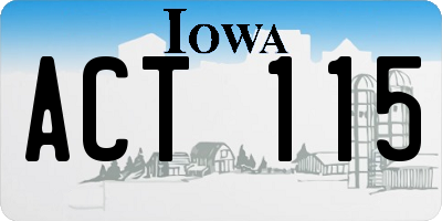 IA license plate ACT115