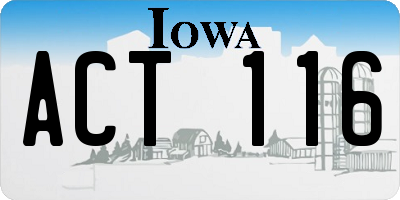 IA license plate ACT116