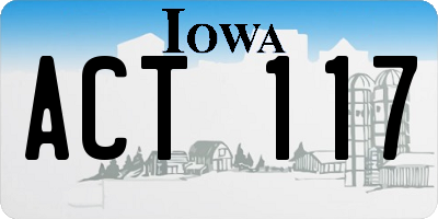 IA license plate ACT117