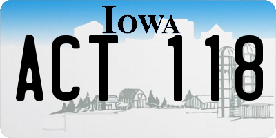IA license plate ACT118