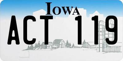 IA license plate ACT119