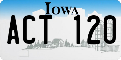 IA license plate ACT120