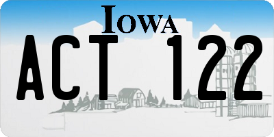 IA license plate ACT122