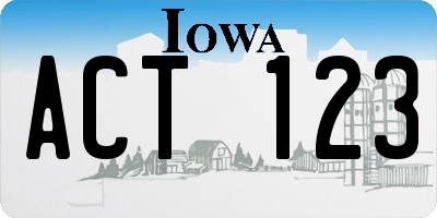 IA license plate ACT123