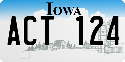 IA license plate ACT124