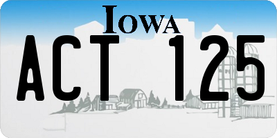IA license plate ACT125