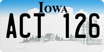 IA license plate ACT126