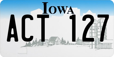 IA license plate ACT127