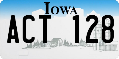 IA license plate ACT128