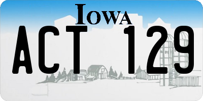 IA license plate ACT129
