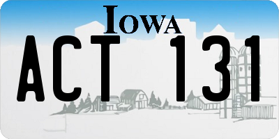 IA license plate ACT131