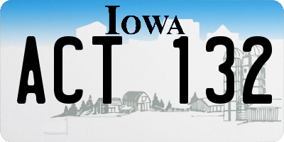 IA license plate ACT132