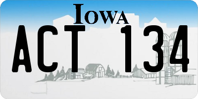IA license plate ACT134