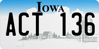 IA license plate ACT136