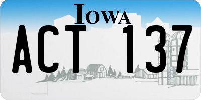IA license plate ACT137