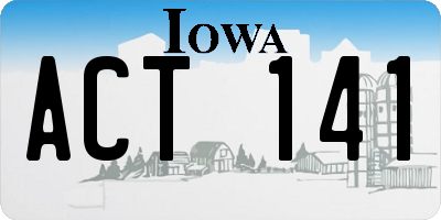 IA license plate ACT141