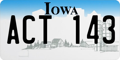 IA license plate ACT143