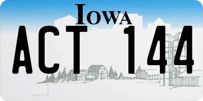 IA license plate ACT144
