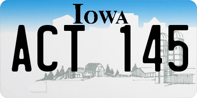 IA license plate ACT145