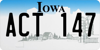 IA license plate ACT147