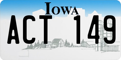 IA license plate ACT149